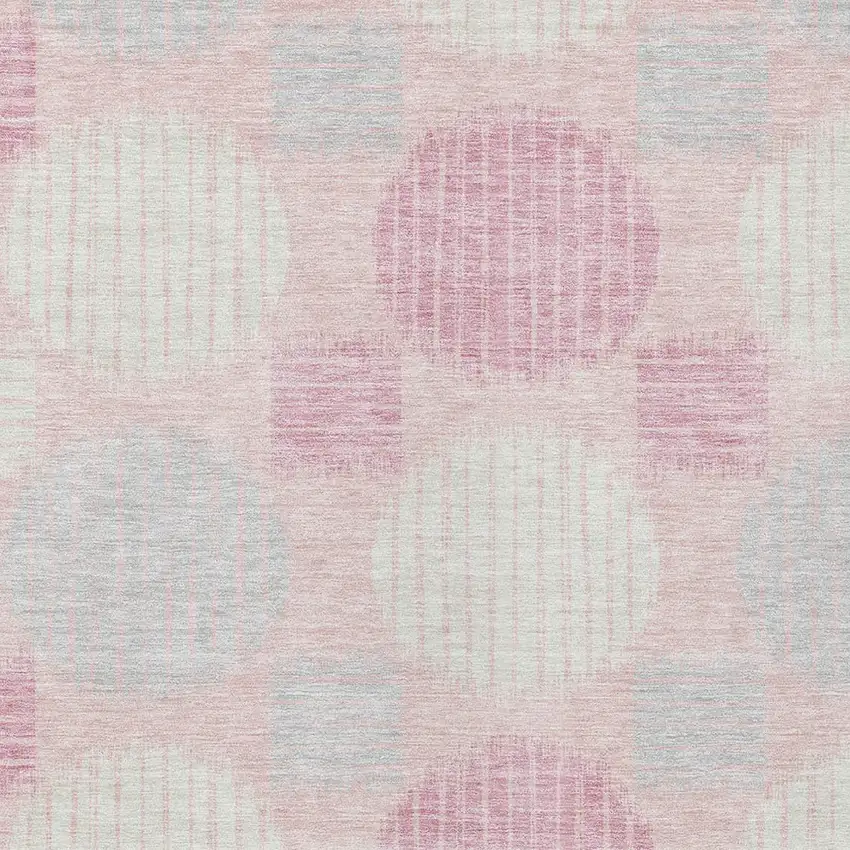 Pink Gray And Ivory Geometric Washable Indoor Outdoor Area Rug Photo 6