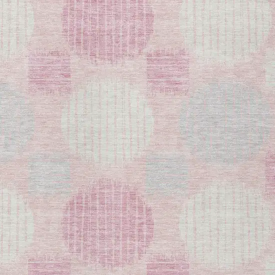 Pink Gray And Ivory Geometric Washable Indoor Outdoor Area Rug Photo 6