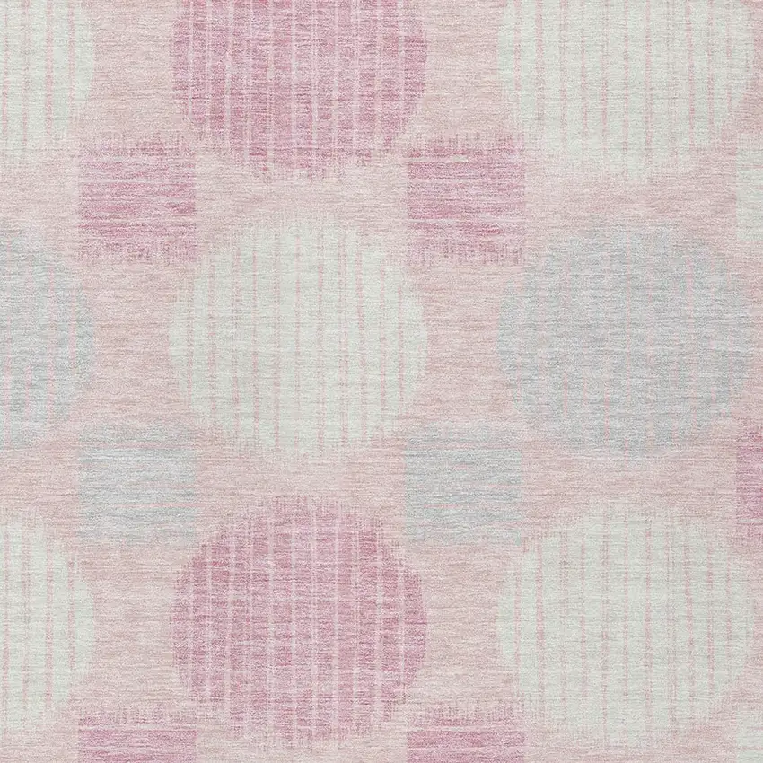 Pink Gray And Ivory Geometric Washable Indoor Outdoor Area Rug Photo 6
