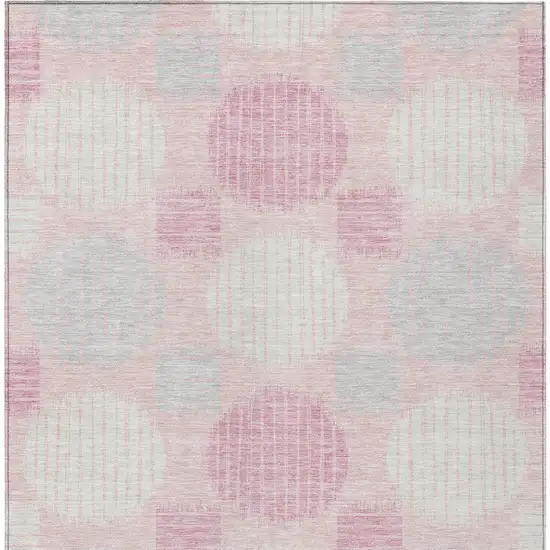 Pink Gray And Ivory Geometric Washable Indoor Outdoor Area Rug Photo 7