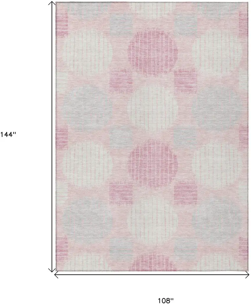 Pink Gray And Ivory Geometric Washable Indoor Outdoor Area Rug Photo 3