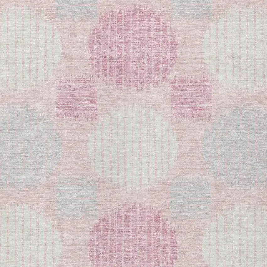 Pink Gray And Ivory Geometric Washable Indoor Outdoor Area Rug Photo 6