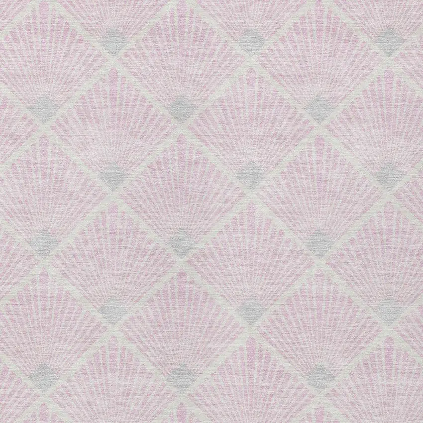 Pink Gray And Ivory Geometric Washable Indoor Outdoor Area Rug Photo 6