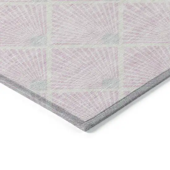 Pink Gray And Ivory Geometric Washable Indoor Outdoor Area Rug Photo 4