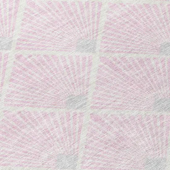 Pink Gray And Ivory Geometric Washable Indoor Outdoor Area Rug Photo 5