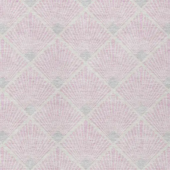 Pink Gray And Ivory Geometric Washable Indoor Outdoor Area Rug Photo 6