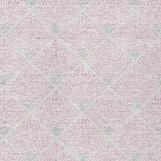 Pink Gray And Ivory Geometric Washable Indoor Outdoor Area Rug Photo 6
