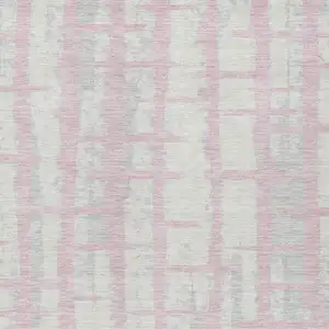 Photo of Pink Gray And Ivory Striped Washable Indoor Outdoor Area Rug