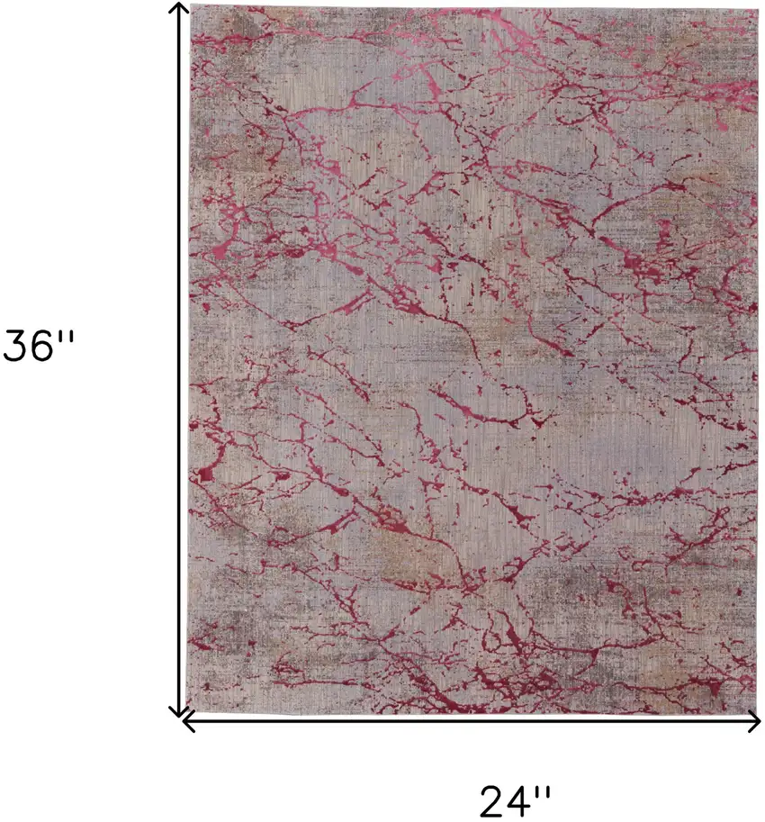 Pink Gray and Taupe Abstract Power Loom Area Rug Photo 3