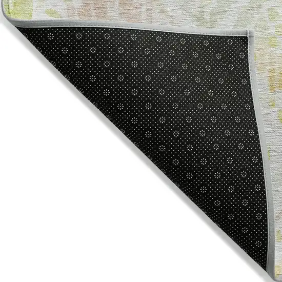 Pink Green And Beige Geometric Washable Indoor Outdoor Area Rug Photo 3