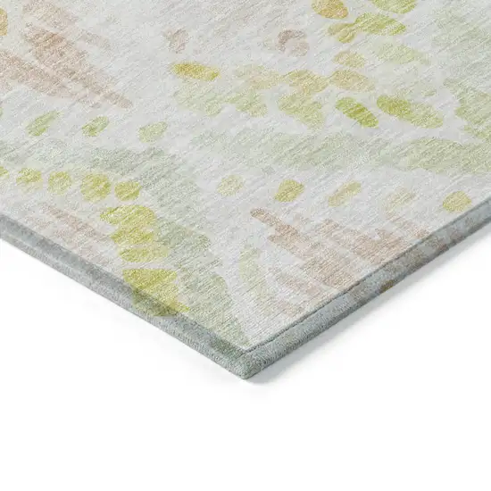 Pink Green And Beige Geometric Washable Indoor Outdoor Area Rug Photo 4