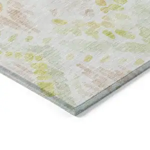 Photo of Pink Green And Beige Geometric Washable Indoor Outdoor Area Rug