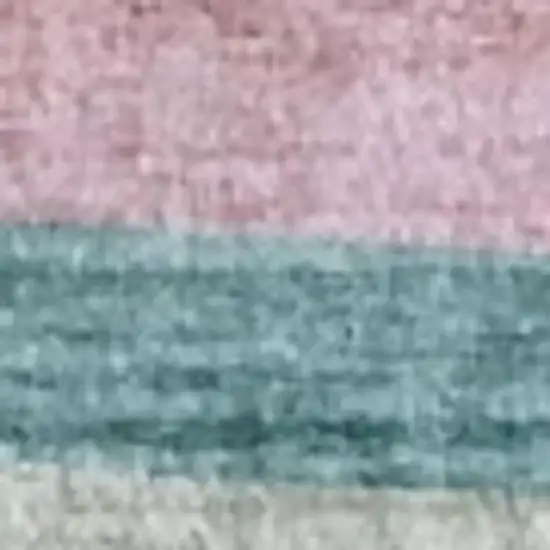 Pink Green and Purple Juvenile Rainbows Youthful Area Rug Photo 2