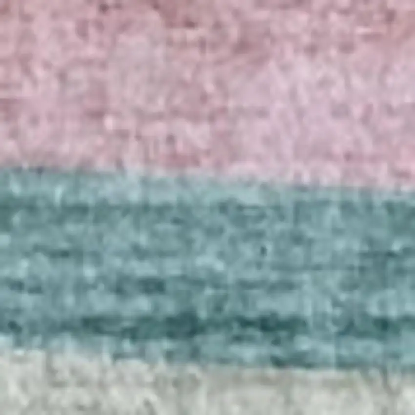 Pink Green and Purple Juvenile Rainbows Youthful Area Rug Photo 2