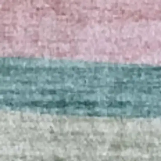 Pink Green and Purple Juvenile Rainbows Youthful Area Rug Photo 3