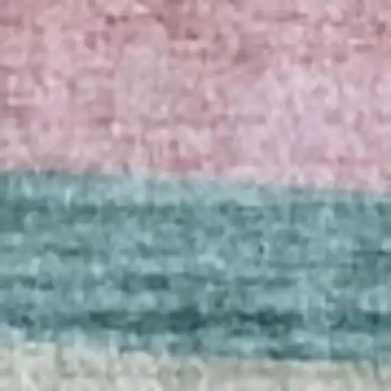 Pink Green and Purple Juvenile Rainbows Youthful Area Rug Photo 3