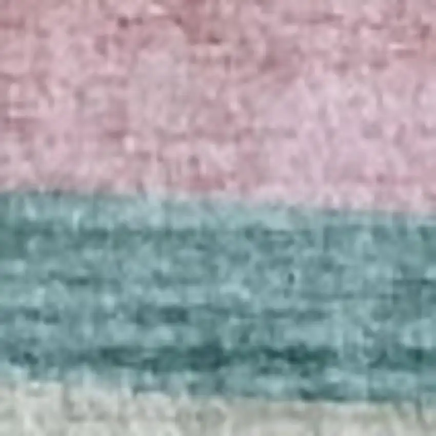 Pink Green and Purple Juvenile Rainbows Youthful Area Rug Photo 3