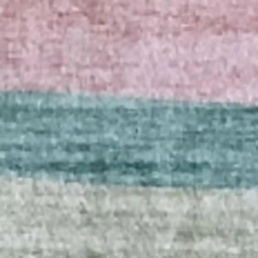 Pink Green and Purple Juvenile Rainbows Youthful Area Rug Photo 4