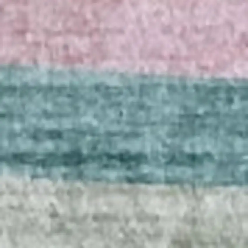 Pink Green and Purple Juvenile Rainbows Youthful Area Rug Photo 2