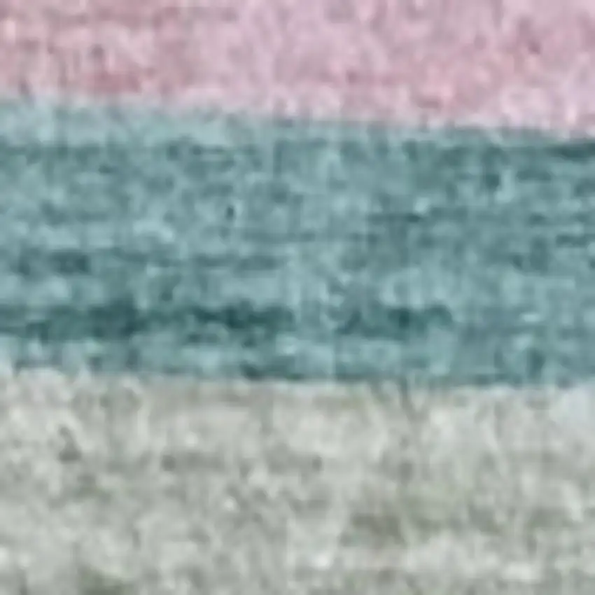 Pink Green and Purple Juvenile Rainbows Youthful Area Rug Photo 2
