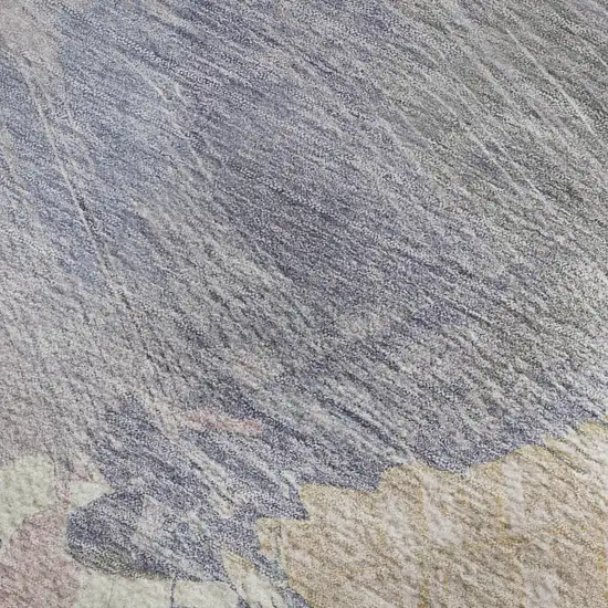 Pink Ivory And Beige Abstract Washable Area Rug With UV Protection Photo 2