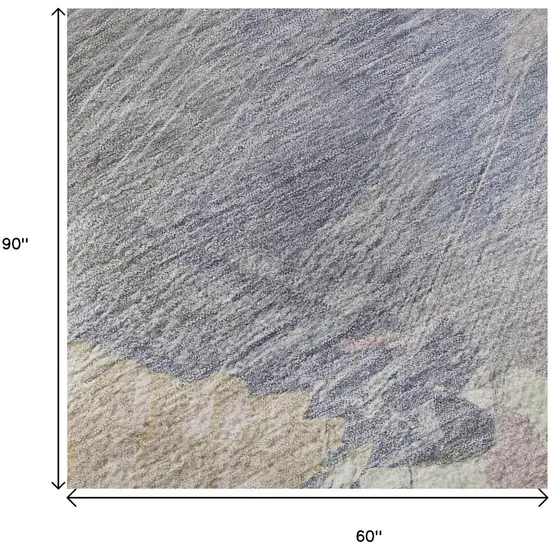 Pink Ivory And Beige Abstract Washable Area Rug With UV Protection Photo 9