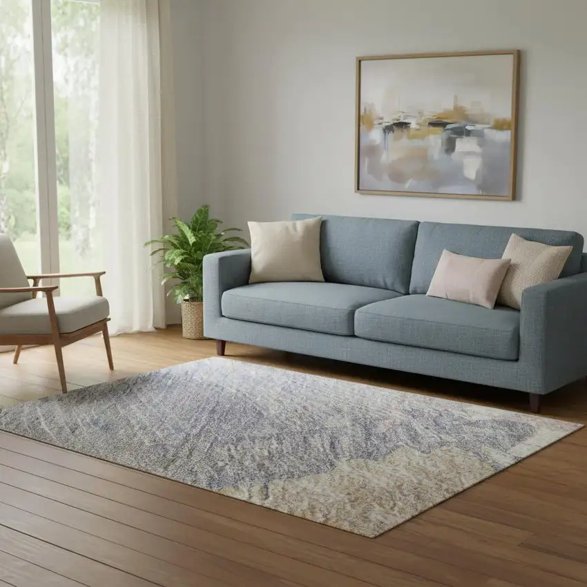 Pink Ivory And Beige Abstract Washable Area Rug With UV Protection Photo 2