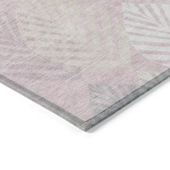 Pink Ivory And Beige Floral Washable Indoor Outdoor Area Rug Photo 3