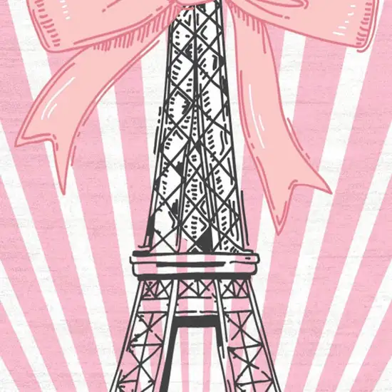 Pink Ivory And Black Eiffel Tower Youthful Washable Area Rug Photo 9