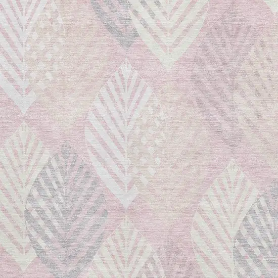 Pink Ivory And Blue Floral Washable Area Rug With UV Protection Photo 3