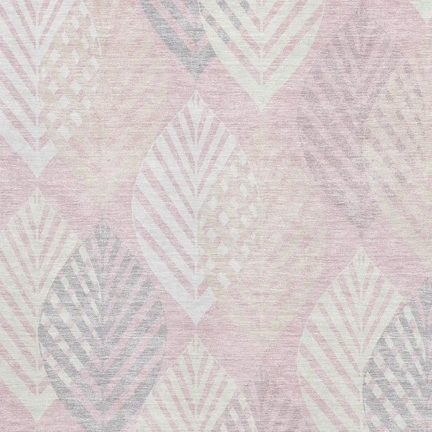 Pink Ivory And Blue Floral Washable Area Rug With UV Protection Photo 3