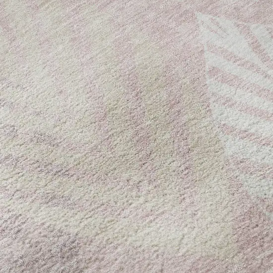 Pink Ivory And Blue Floral Washable Area Rug With UV Protection Photo 9