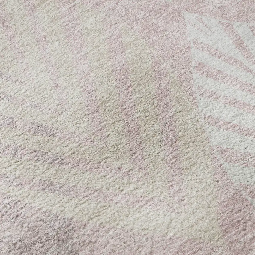 Pink Ivory And Blue Floral Washable Area Rug With UV Protection Photo 9