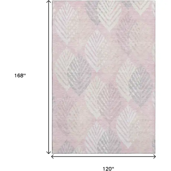 Pink Ivory And Blue Floral Washable Area Rug With UV Protection Photo 3