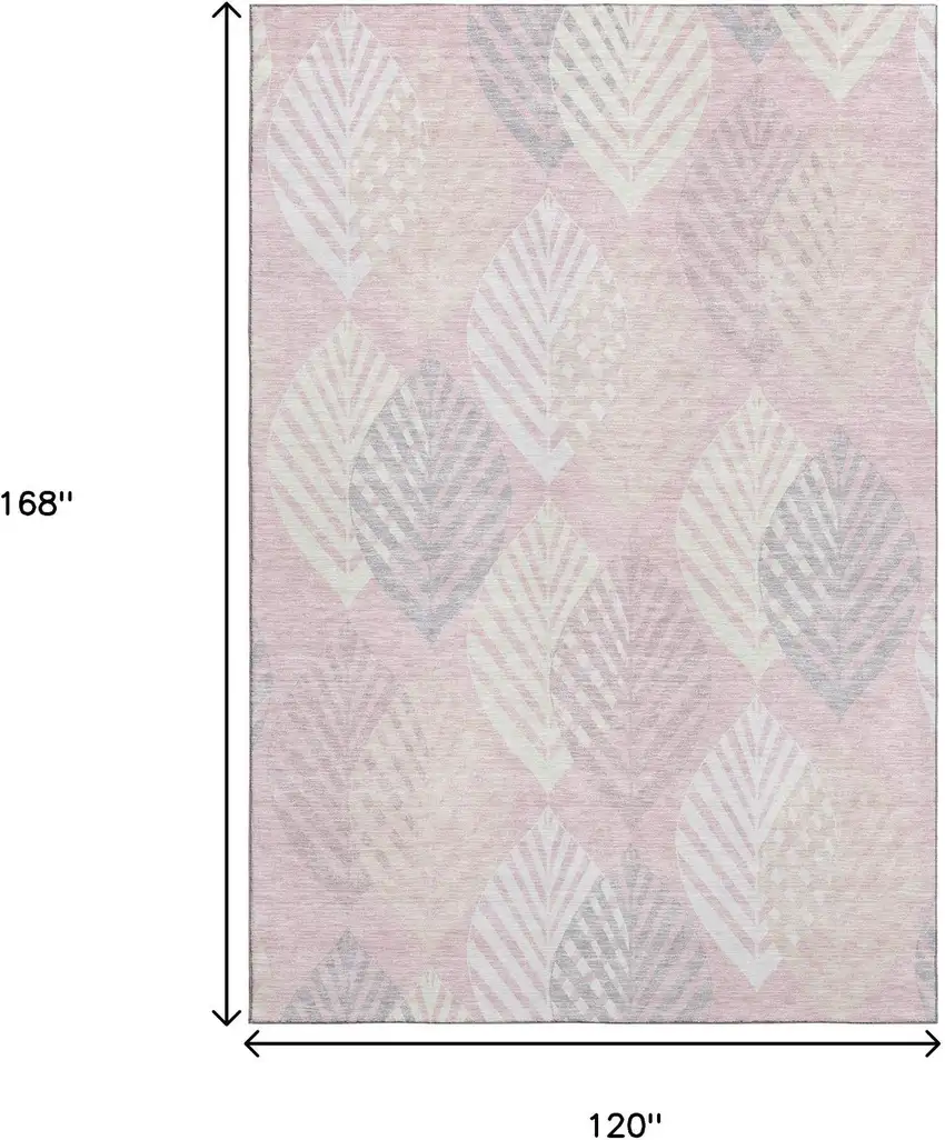 Pink Ivory And Blue Floral Washable Area Rug With UV Protection Photo 3