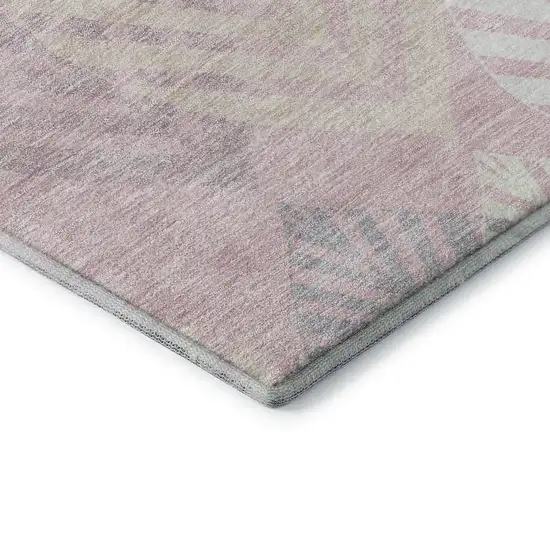 Pink Ivory And Blue Floral Washable Area Rug With UV Protection Photo 8