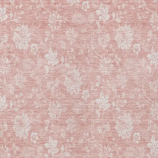 Pink Ivory And Blush Floral Washable Indoor Outdoor Area Rug Photo 5