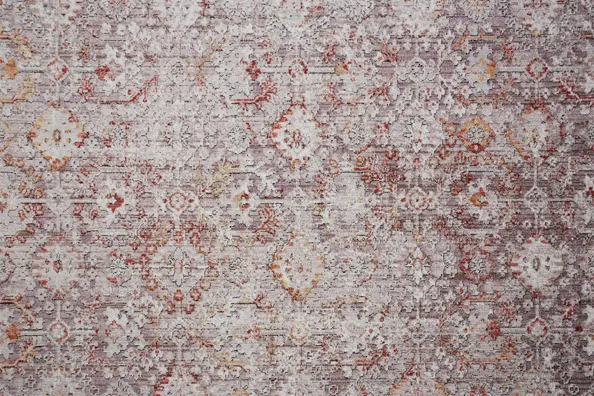 Pink Ivory And Gray Abstract Stain Resistant Area Rug Photo 9