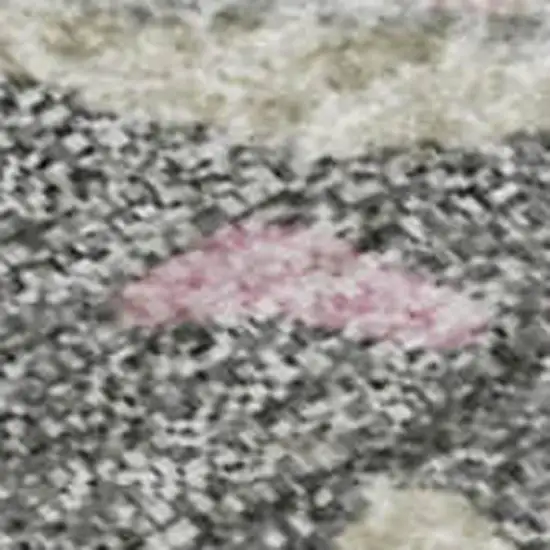 Pink Ivory And Gray Abstract Washable Area Rug With UV Protection Photo 2