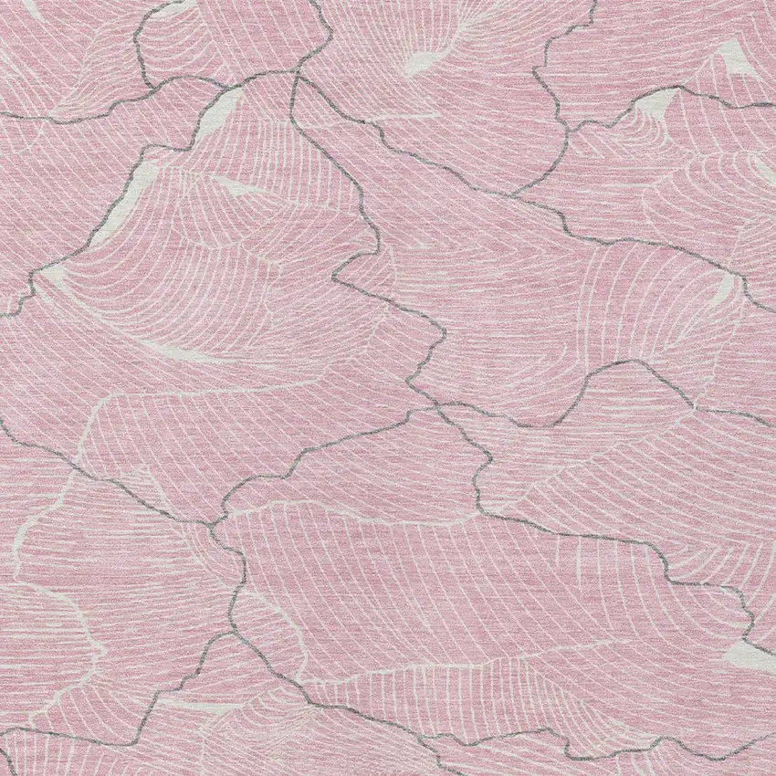 Pink Ivory And Gray Abstract Washable Indoor Outdoor Area Rug Photo 5