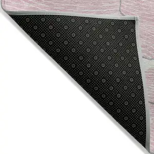 Photo of Pink Ivory And Gray Abstract Washable Indoor Outdoor Area Rug
