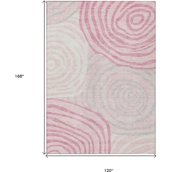Pink Ivory And Gray Abstract Washable Indoor Outdoor Area Rug Photo 3
