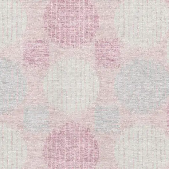 Pink Ivory And Gray Geometric Washable Area Rug With UV Protection Photo 3