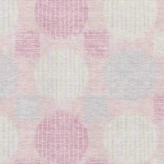 Pink Ivory And Gray Geometric Washable Area Rug With UV Protection Photo 3