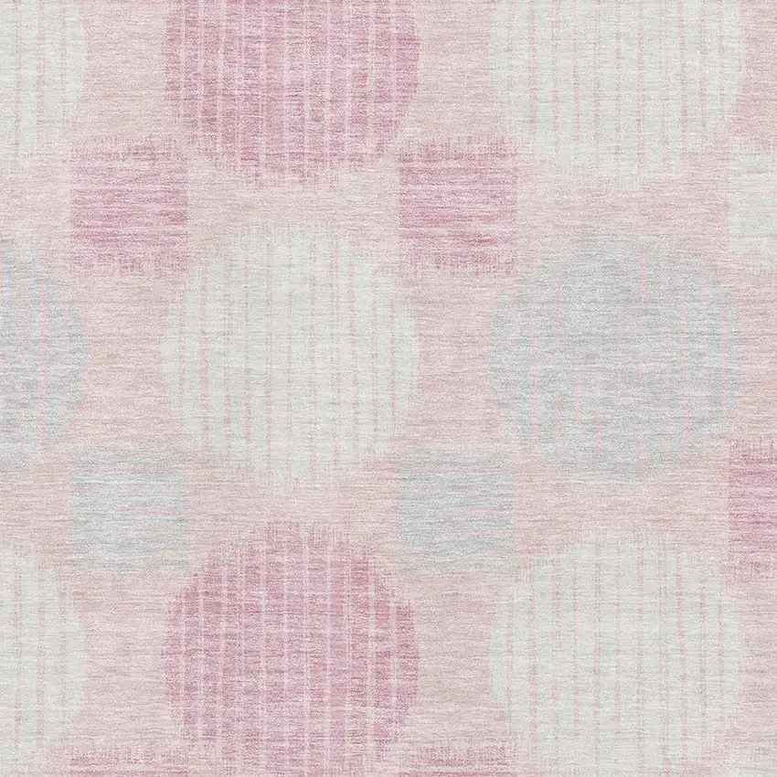 Pink Ivory And Gray Geometric Washable Area Rug With UV Protection Photo 3