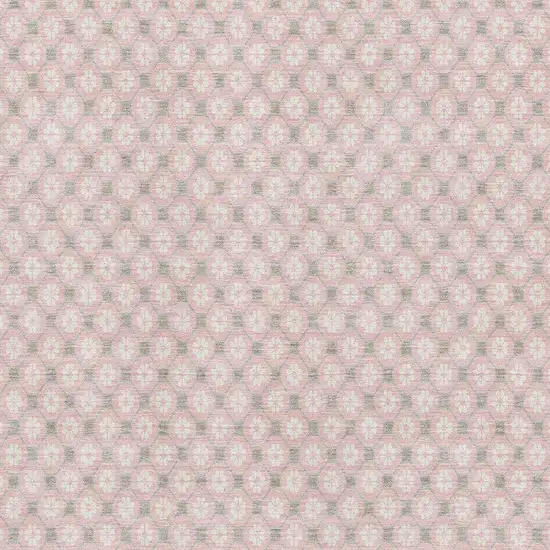 Pink Ivory And Gray Geometric Washable Area Rug With UV Protection Photo 4