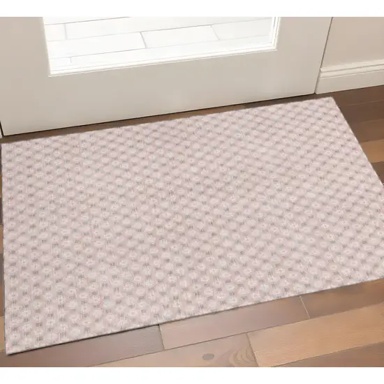 Pink Ivory And Gray Geometric Washable Area Rug With UV Protection Photo 1