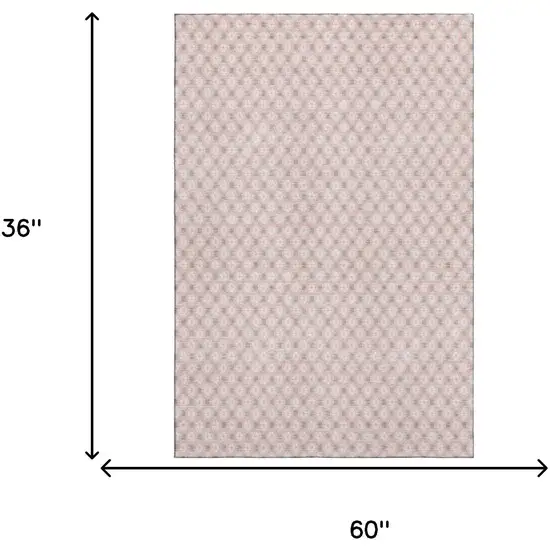 Pink Ivory And Gray Geometric Washable Area Rug With UV Protection Photo 3