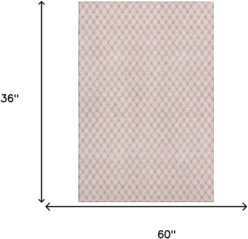 Pink Ivory And Gray Geometric Washable Area Rug With UV Protection Photo 3