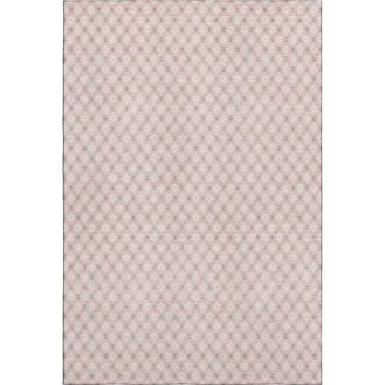 Pink Ivory And Gray Geometric Washable Area Rug With UV Protection Photo 5